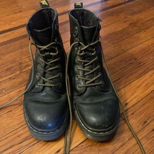 Black Doc Martins with Floral trim